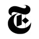 Stylized black logo of The New York Times, featuring a distinctive serif 'T' design.