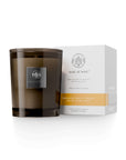 Passion Fruit Citrus Candle by Aquiesse in a stylish jar, with a box showcasing its tropical scent profile.